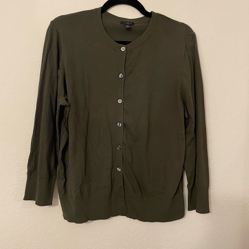 Ann Taylor Olive Cardigan size XL